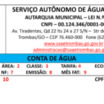 Modelo explicativo da fatura de água